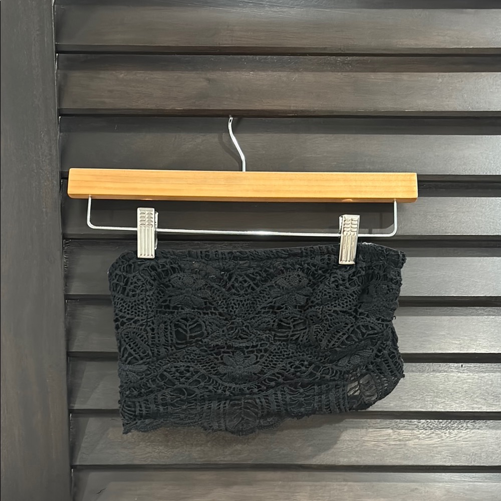 Free People Black Lace Crop Top